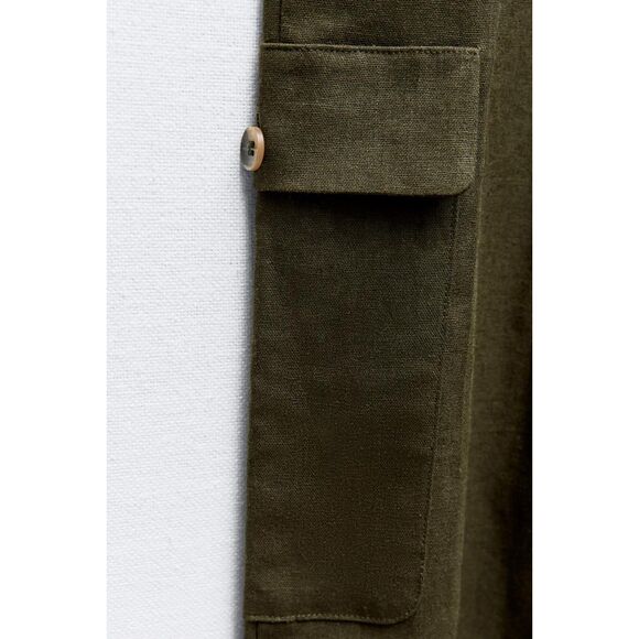 NWT ZARA SLEEVELESS LINEN BLEND JUMPSUIT - Picture 9 of 10